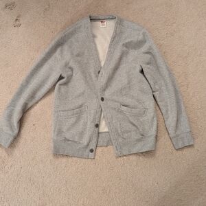 Men's Gray Cardigan Sweater